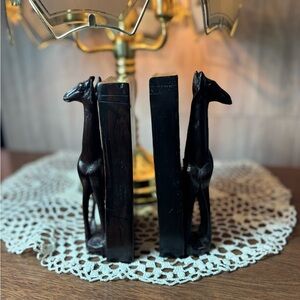 Ironwood Bookends Giraffe Carved Safari Animals Wildlife Nature Serengeti Unique